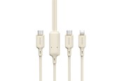USB kabel - Dudao L7SF 2in1 cable USB-C - USB-C / Lightning 100W 1.2m - beige - 6976625331062