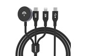 USB kabel - Dudao Apple Watch  A12Max+ PD 100W 3in1 Charger Cable: USB-C Lightning 1.2m - Black - 6976625333523