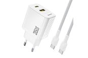 Mobil - Adaptere & Opladere - Dudao A27 MaxC 35W GaN Wall Charger + USB-C Cable - White - 6977196680269