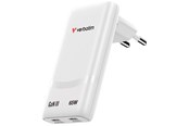 Mobil - Adaptere & Opladere - Verbatim Fold 'n' Go GaN Charger 65W EU plug White - 32355