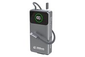 Powerbank - Dudao K31 Pro 45W 20000mAh Power Bank with Built-in Retractable USB-C Cable - Gray Powerbank - Grå - 20000 mAh - 6977196682010