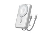 Powerbank - Dudao K29 10000mAh PD 20W MagSafe Powerbank with Metal Case Stand and Built-in USB-C/ Lightning Cables - Silver - 10000 mAh - 6977196680252