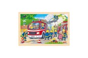 Puslespil - Goki Wooden Jigsaw Puzzle Fire Brigade 24 pcs. Floor - 4013594573184