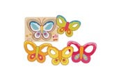 Puslespil - Goki Wooden Layered Puzzle Butterfly 5 pcs. Wood - 57305