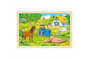 Puslespil - Goki Wooden Puzzle Farm 24 pcs. Wood - 57317