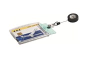 Konference & Præsentation - DURABLE Holder af slidstærkt akryl og yoyo. Med plads til 2 stk. sikkerhedskort. 10 stk. - 822419