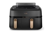 Andre køkkenapparater - Philips 5000 Series NA552 - double hot air fryer - black stainless steel - NA552/00