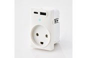 Afbrydermateriel - Foss Europe FESH SWITCH Curveline Stikudtag 2 x USB 1,5 m/j - Hvid - 104103