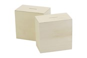 Kreativitet & Hobbyartikler - Creativ Company - Wooden money box 10x10x6cm 10 pcs. - 669041