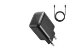 Mobil - Adaptere & Opladere - Joyroom JR-TCF23 network charger USB-C 25W SFC / PPS / PD - black + USB-C / USB-C cable 1m - JR-TCF23_BB