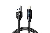 USB kabel - Wozinsky USB-A Cable - Lightning WUALC1 with LED Display 2.4A 1m - Black - 5907769308451