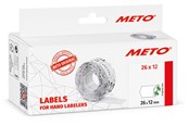 Papir, Fotopapir og Etiketter - METO Prisetiketter, aftag. 26x12mm, hvid, 6rl/1000 - 9506162