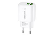 Mobil - Adaptere & Opladere - Wozinsky CUWCW 2.4A 2 x USB-A AC Charger - White - 5907769308550
