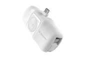 Powerbank - Wozinsky WF16-YCS 5000mAh 15W USB-C Mini Power Bank with Built-in USB-C Cable and Apple Watch Charger - White Powerbank - Hvid - 5000 mAh - 5907769364471