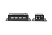Repeater, boostere, bridges & transceiver - Lindy USB 2.0 4 Port CAT.5/6 Extender With Power Over CAT.5/6 - 42681