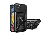 Mobil - Covers & Cases - Hurtel Hybrid Armor Camshield Case for iPhone 14 Plus Armored Case with Camera Cover Black - 9145576267851