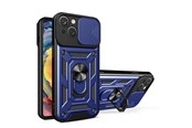 Mobil - Covers & Cases - Hurtel Hybrid Armor Camshield Case for iPhone 14 Plus Armored Case with Camera Cover Blue - 9145576267868