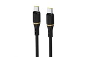 USB kabel - Dudao L25C USB-C 1m 60W Soft Braided Cable - Black - 6976625335886