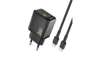 Mobil - Adaptere & Opladere - Dudao A27MaxCEU PD QC 35W USB-A USB-C wall charger with USB-C cable - black - 6977196682928