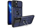 Mobil - Covers & Cases - Hurtel Hybrid Armor Camshield Case for iPhone 13 Pro Armored Case with Camera Cover Blue - 9145576267981