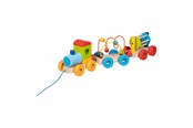Babylegetøj - Goki Wooden Train Rio with Blocks Bead Labyrinth Rattle - 55847