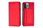 Mobil - Covers & Cases - Hurtel Magnet Card Case for Samsung Galaxy S23 Ultra Flip Cover Wallet Stand Red - 9145576271131
