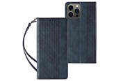 Mobil - Covers & Cases - Hurtel Magnet Strap Case Case for Samsung Galaxy S23 Flip Wallet Mini Lanyard Stand Blue - 9145576271247