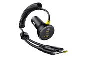 Mobil - Adaptere & Opladere - Baseus Circular 60W USB-A + USB-C Car Charger with Built-in Lightning + USB-C Cable 1.4m - Black - C00035902121-01