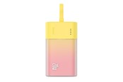 Powerbank - Baseus Popsicle 5200mAh 20W Powerbank with Built-in Lightning Cable (+ White Simple USB-C - USB-C 60W/20V/3A/30cm Cable) - Yellow-Pink - 5200 mAh - P10055601Y13-00