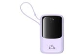 Powerbank - Baseus Qpow Pro+ 10000mAh 22.5W Power Bank with Built-in USB-C Cable and Display - Purple - 10000 mAh - P10067101513-00