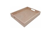 Trælegetøj - Playwood Wooden Tray Straight Handle Straight Edge Rubberwood - SL088AA