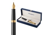 Skrive- og Tegneværktøjer - Waterman Hémisphère “The Opera Collection” sort & guld G.T. fyldepen M, blåt blæk - 2225135