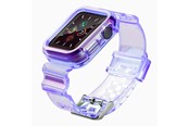 Smartwatch - Tilbehør - Hurtel Silicone Band Strap Bracelet Case Strap Light Set for Apple Watch 40mm - Purple - 5907769331787