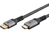 Skærmkabel - Pro Diplayport- HDMI 2.0/2.1 - 2m - Grey - 4040849789656