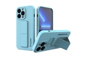 Mobil - Covers & Cases - Wozinsky Kickstand Case Silicone Case with Stand iPhone 13 mini Light Blue - 9145576234280