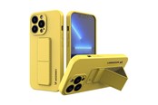Mobil - Covers & Cases - Wozinsky Kickstand Case Silicone Case with Stand iPhone 13 mini yellow - 9145576234310
