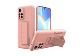 Mobil - Covers & Cases - Wozinsky Kickstand Case Silicone Case with Stand Case for Xiaomi Poco M4 Pro 5G Pink - 9145576247549