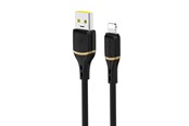 USB kabel - Dudao L25L 30W USB-A Cable - Lightning with Soft Silicone Braided Lightning 1m - Black - 6976625335947