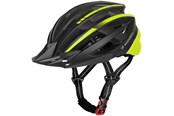Cykellygter - Wozinsky MTB Bike Helmet with Detachable Visor and USB Rear Light 54-57 cm - Black & Yellow - 5907769380884