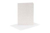 Blokke, Formularer & Notesbøger - Creativ Company Cards and Envelopes 10.5x15cm Glitter White - 4 pcs. - 23028