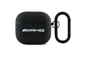 Mobil - Covers & Cases - Mercedes AMG Leather White Logo Case for AirPods 4 - Black / White - 3666339397463