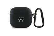 Mobil - Covers & Cases - Mercedes Leather Metal Logo Case for AirPods 4 - Black - 3666339397500
