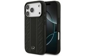 Mobil - Covers & Cases - Mercedes Leather Laurel Leaves Stripes MagSafe Case for iPhone 17 Pro - Black - 3666339506247