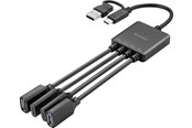 USB hub - Sandberg USB-C/A to 2A+2C Splitter USB hub - 4 ports - Sort - 136-81