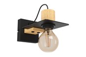 Lamper - EGLO BRAMERTON væglampe, sort/brun - 43753