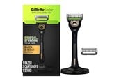 Barbergrej - Gillette Exfoliating Bar Razor Black and Gold Edition (2 Count + Handle + Stand) - 8700216355520