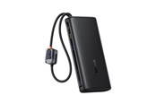 Powerbank - Baseus EnerFill FC41 25000mAh 145W Power Bank with Digital Display and Built-in Dual USB-C Cable - Black - 25000 mAh - E0028H03