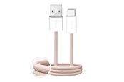 USB kabel - Puro Fabrik 10W braided USB-A - USB-C 1.5m - beige - PUCAC10WFABK415MTBEG