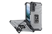 Mobil - Covers & Cases - Hurtel Crystal Ring Case Tough Hybrid Cover + Magnetic Holder for Samsung Galaxy S22 + (S22 Plus) Black - 5907769337383