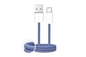 USB kabel - Puro Fabrik 2.0 10W USB-A - USB-C Braided Cable 1.5 m - Blue - PUCAC10WFABK415MTBL